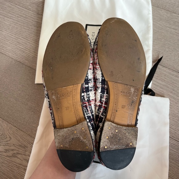 Gucci women’s tweed Jordaan loafer in size 37 - Picture 6 of 7